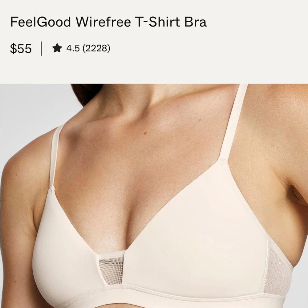 NWT Wear Pepper FeelGood Wirefree T-Shirt Bra in Ecru